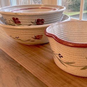 LIKE NEW GRANITE LAKE POTTERY hand crafted serving bowls